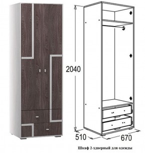 Шкаф 670 мм 2-х дверный для одежды Омега 16 (штанга) в Ирбите - irbit.mebel-e96.ru | фото